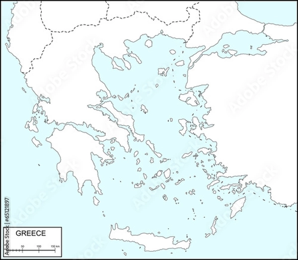 Obraz Contour map of Greece