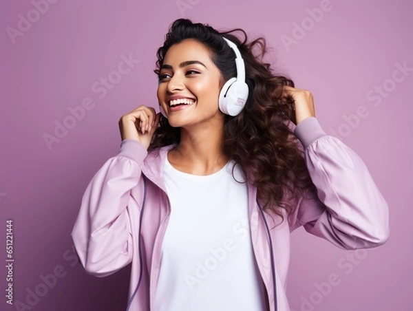 Obraz Active and stylish lifestyle by Indian influencer in athleisure for wellness ad