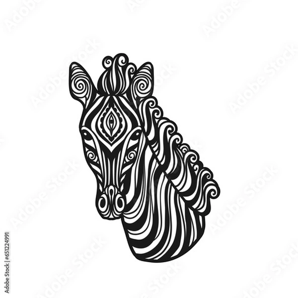 Fototapeta Zebra mandala. Vector illustration. Adult coloring page