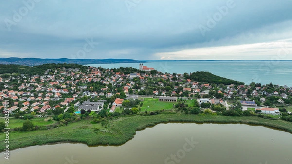 Obraz view of the the city tihany and balaton