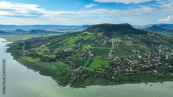 Obraz view of the lake balaton and badacsony