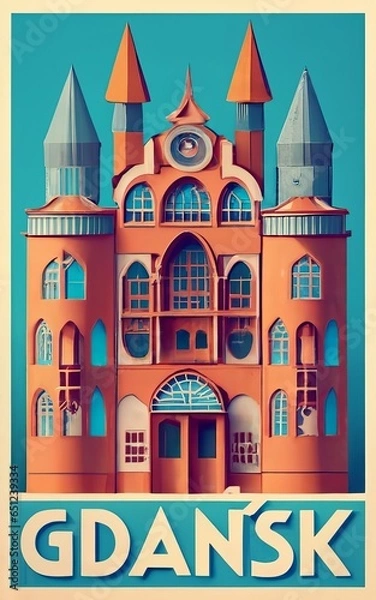 Fototapeta Explore iconic Cities of the World through captivating poster design, infused with vintage charm and timeless elegance. Travel in style!