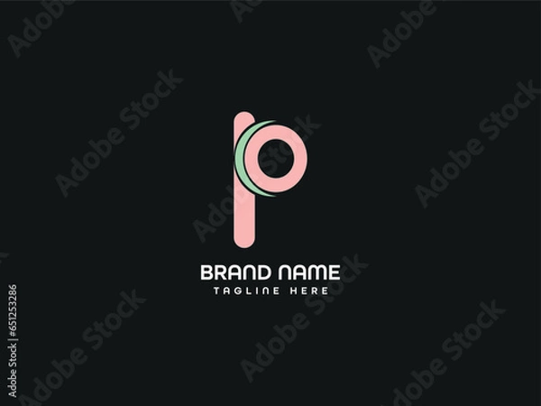 Obraz P letter logo design