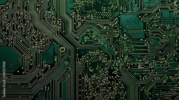 Fototapeta gros plan d'un circuit imprimé, généré par IA