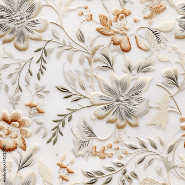 Obraz Seamless Embroidered Neutral Pattern
