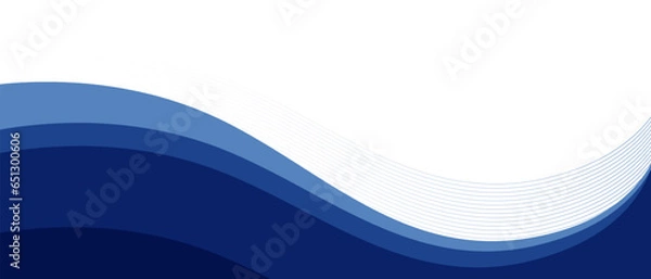 Obraz Blue business wave banner on white background