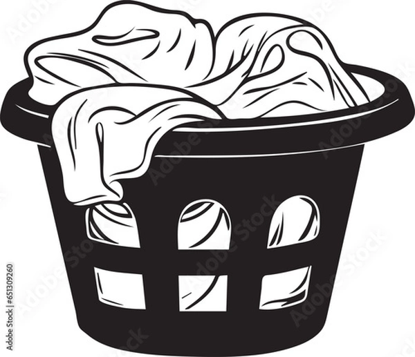 Obraz A silhouette laundry bucket with dirty clothes