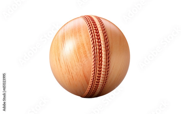 Fototapeta Hard Leather Cricket Ball on a Clear Surface or Transparent Background. Generative AI