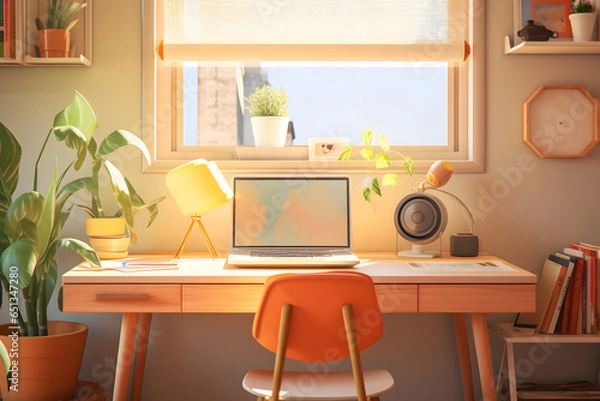 Fototapeta Notebook/Laptop auf einem Schreibtisch - Moderner Arbeitsplatz