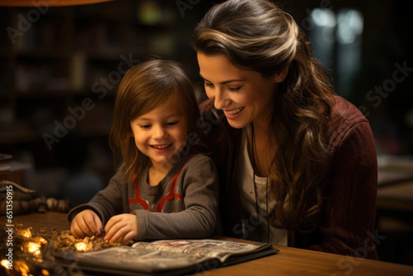 Fototapeta A teacher helping a student understand a challenging concept during one-on-one time. Generative AI.