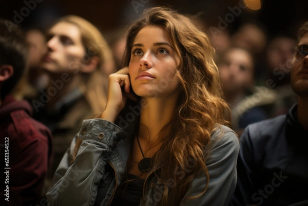 Obraz A group of students engaged in an ethics class, exploring moral theories and ethical dilemmas. Generative Ai.