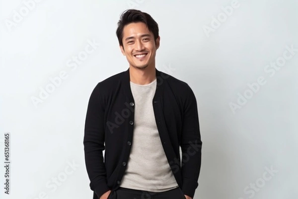 Obraz Medium shot portrait photography of a Vietnamese man in his 30s against a white background
