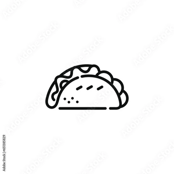 Fototapeta Taco line icon isolated on white background