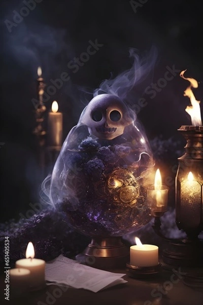 Fototapeta The Enigmatic Seance Spectral Riddles Unveiled Generative AI




