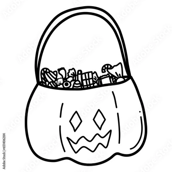 Obraz Halloween candy basket drawing