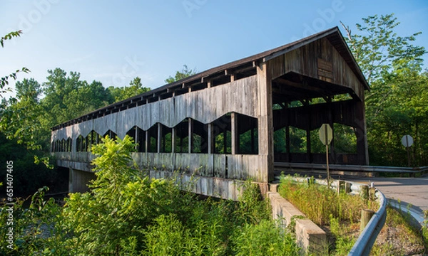 Fototapeta 35-83-E - Corwin M. Nixon Covered Bridge in Warren County, Ohio