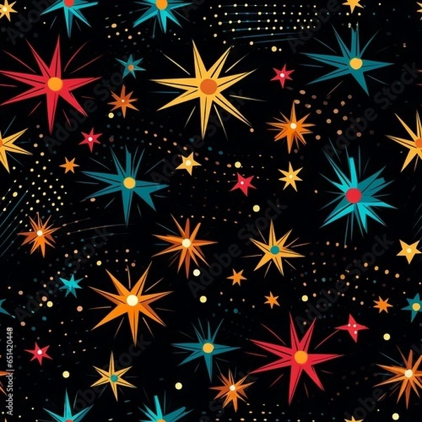 Obraz seamless pattern new year stars