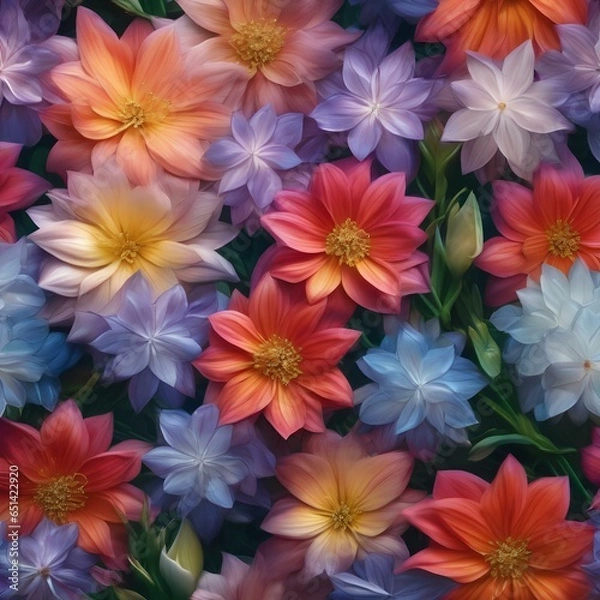 Obraz A garden of crystal-clear, diamond-shaped flowers that refract sunlight into a dazzling tapestry of colors2
