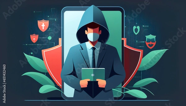 Fototapeta The Dark Side of the Web: Protecting Yourself from Cybercrime and Piracy - ai generated