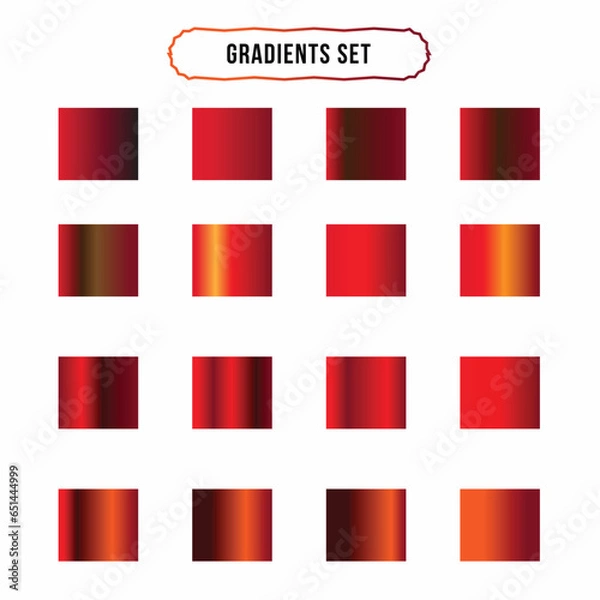 Obraz Vector set of maroon gradient color palette
