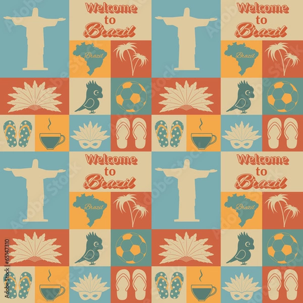 Obraz Brazil seamless pattern.