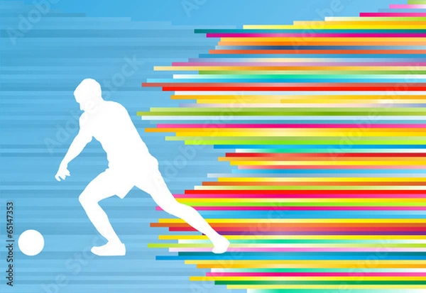 Fototapeta Soccer player vector background template concept