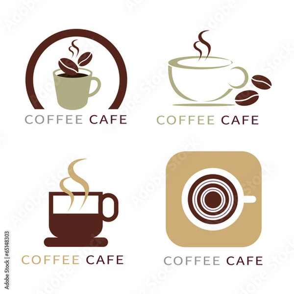Obraz set of icon on coffee element