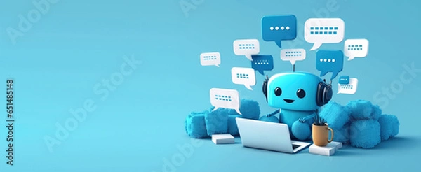 Fototapeta Ai Chatbots working and chatting in computer