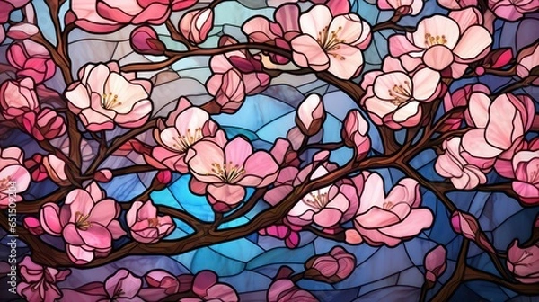 Fototapeta 3D pink flower pattern