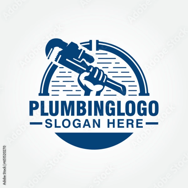 Fototapeta plumbing logo design vector template, plumber logo design