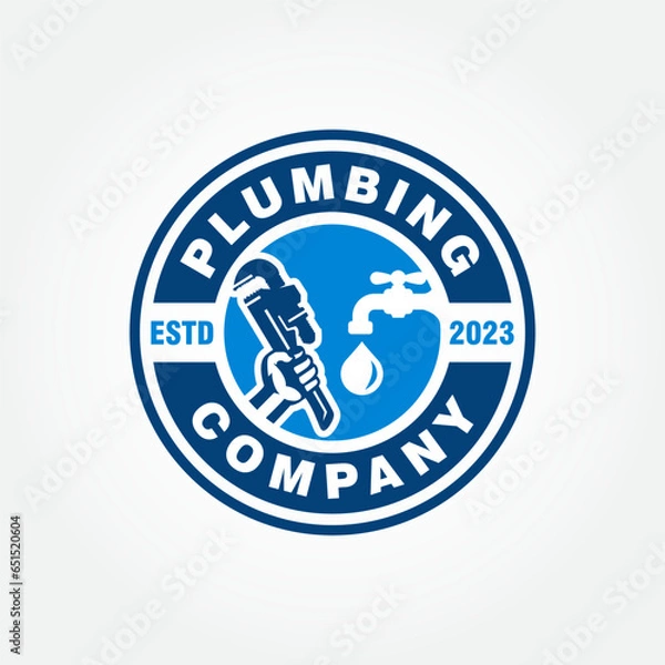 Fototapeta plumbing logo design vector template, plumber logo design