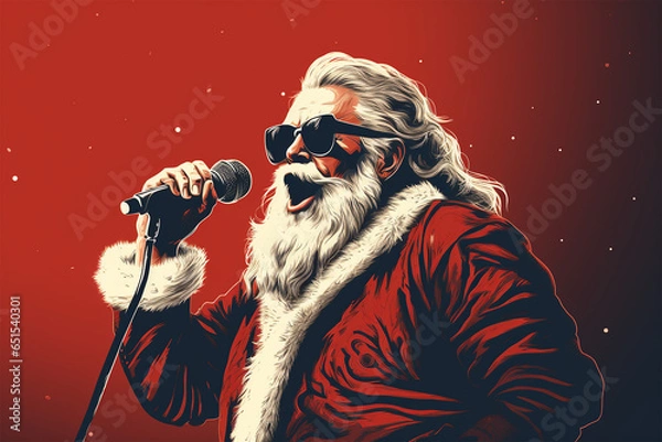 Obraz Santa Claus sings a song
