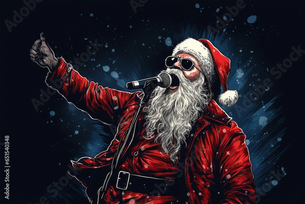 Obraz Santa Claus sings a song