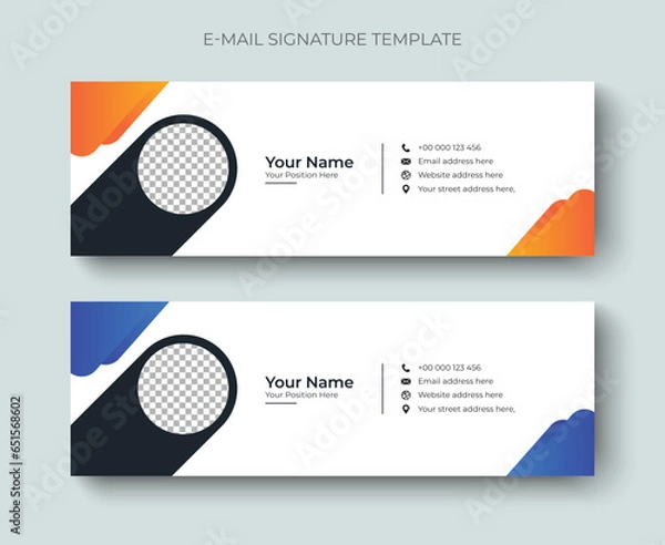 Obraz Creative colorful, minimal email signature design template for business. Professional business email signature or email footer design.