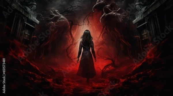 Fototapeta scary horror scene