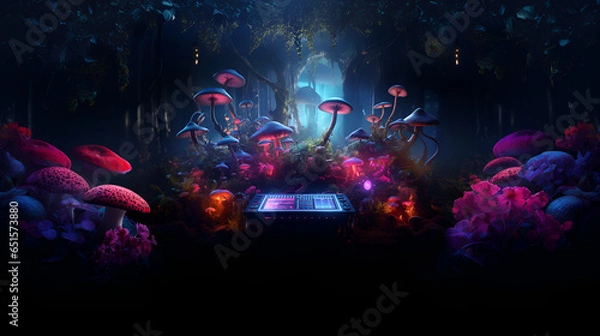 Fototapeta dj music table background