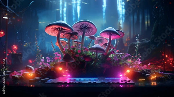 Fototapeta dj table background magic 