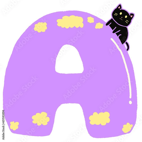 Fototapeta A with black cat