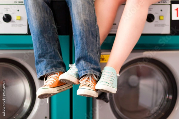 Obraz Para w pralni