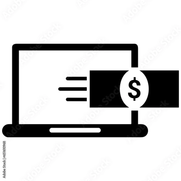Fototapeta Computer technology icon symbol vector image. Illustration of the dekstop monitor display design image