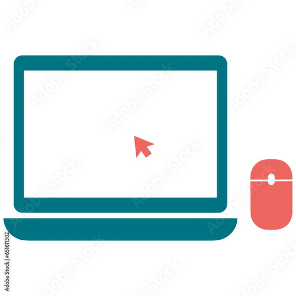 Obraz Computer technology icon symbol vector image. Illustration of the dekstop monitor display design image