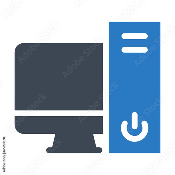 Obraz Computer technology icon symbol vector image. Illustration of the dekstop monitor display design image