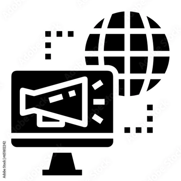 Obraz Computer technology icon symbol vector image. Illustration of the dekstop monitor display design image
