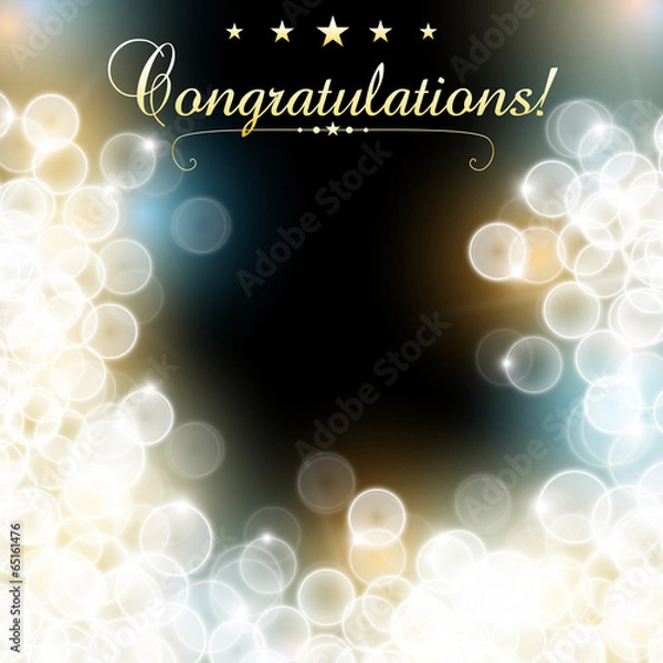 Obraz Vector congratulation illustration with blurred lights