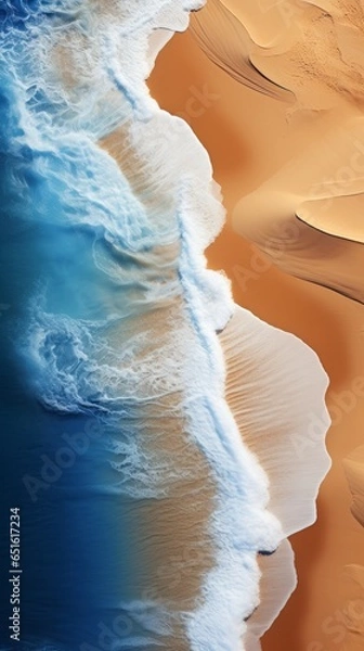 Fototapeta Sandy beach, sapphire waves