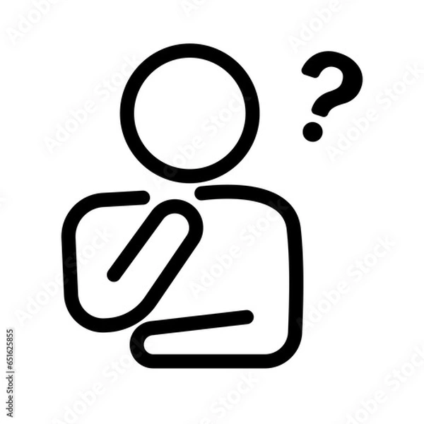 Fototapeta Simple troubled person icon. Questioning person. Vector.