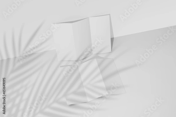 Obraz Blank Trifold brochure with shadow for mockup