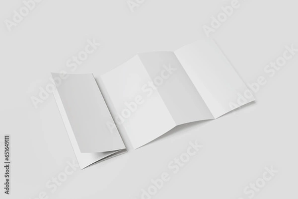 Obraz Blank Trifold Borchure on white background for mockup