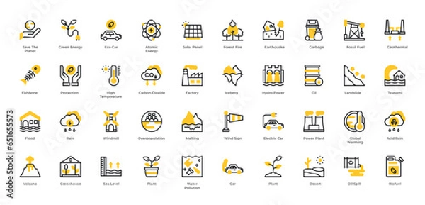 Obraz Climate Change Icons. Editable Stroke	
