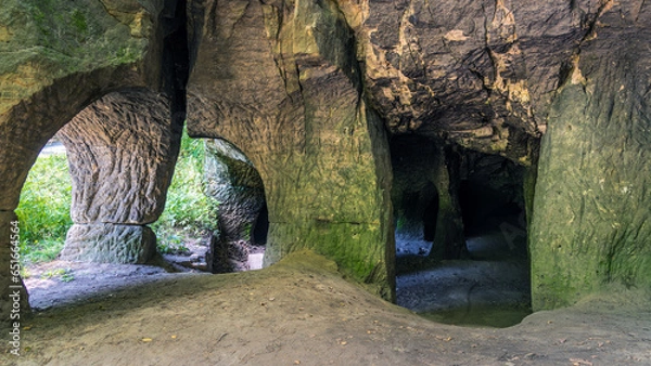 Fototapeta Famous caves Desolate churches II (Pust kostely II), there is a smaller artificial underground space right by the road from Velenice to Svitavy, The Czech republic